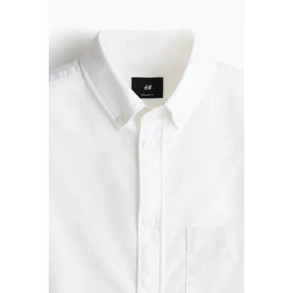 Рубашка Oxford Regular Fit H&M, Цвет: Белый, Размер: L, изображение 6