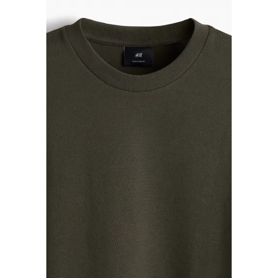 Футболка Oversized Fit H&M, Цвет: Хаки, Размер: L, изображение 6