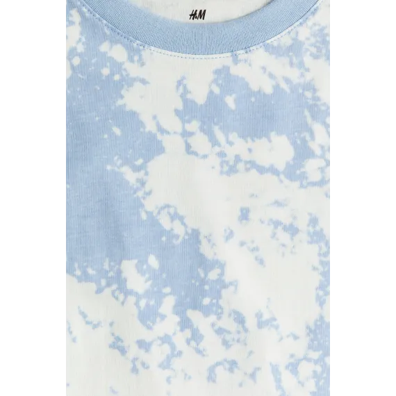 Футболка с принтом и хлопковая H&M, Reňk: Gök, Ölçeg: 8-10 ýaş, 2 image