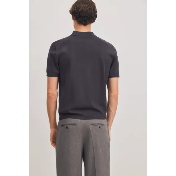 Футболка поло тонкая трикотажная Regular Fit H&M, Цвет: Черный, Размер: XS, изображение 3