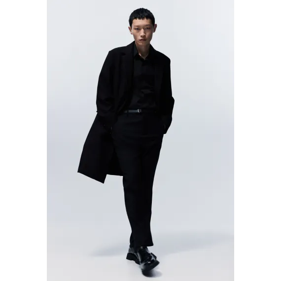 Рубашка Regular Fit с легкой глажкой H&M, Цвет: Черный, Размер: M, изображение 2