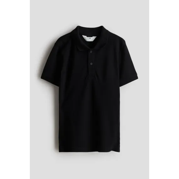 Футболка поло пике хлопковая H&M, Reňk: Gara, Ölçeg: 8-10 ýaş