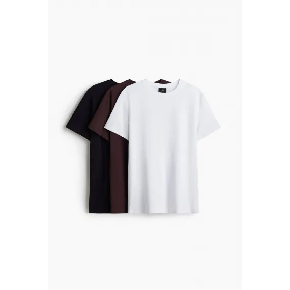 Футболка Slim Fit тройная H&M, Цвет: Сливовый, Размер: L