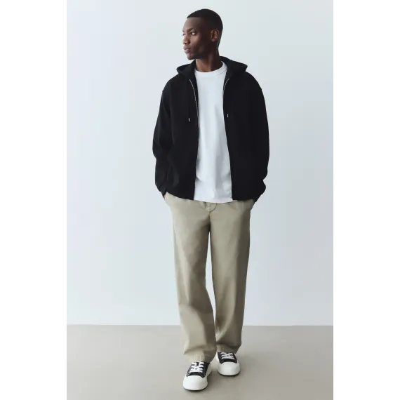 Свитшот с капюшоном и молнией Loose Fit H&M, Reňk: Gara, Ölçeg: S