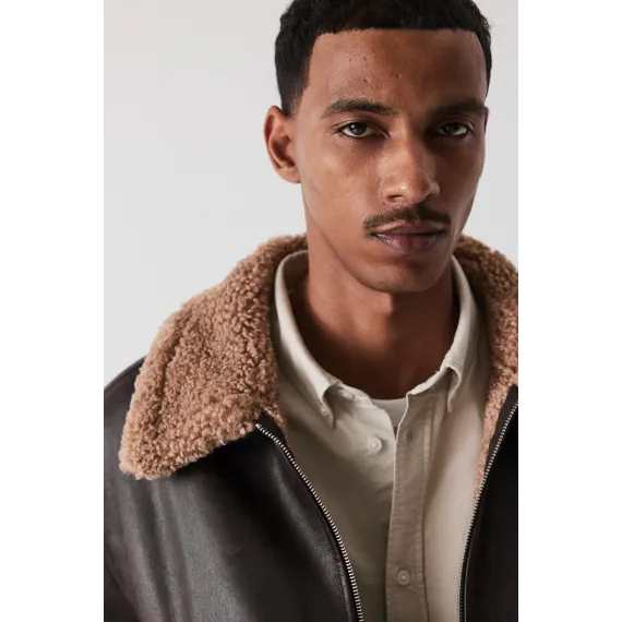 Рубашка Oxford Regular Fit H&M, Цвет: Бежевый, Размер: XL, изображение 4