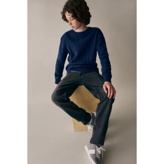 Джинсы Relaxed Tapered Fit H&M, Reňk: Gara, Ölçeg: 8-9 ýaş, 3 image