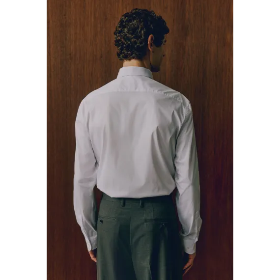Рубашка Slim Fit стрейч H&M, Цвет: Белый, Размер: XS, изображение 4