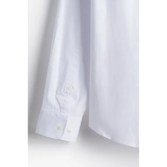 Рубашка Slim Fit стрейч H&M, Цвет: Белый, Размер: XL, изображение 7