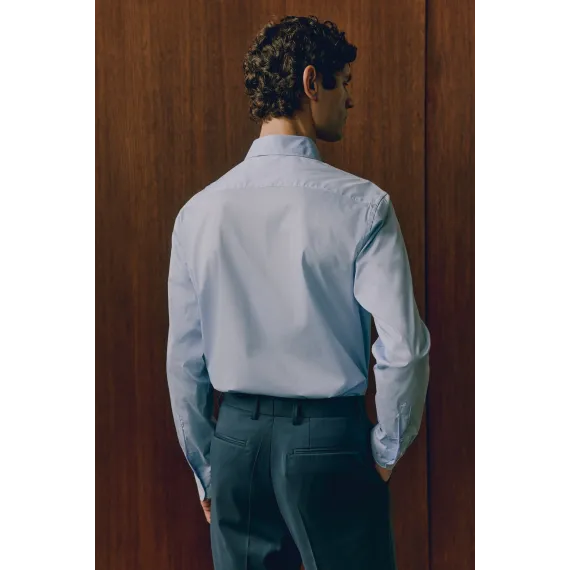 Рубашка Slim Fit стрейч H&M, Цвет: Синий, Размер: M, изображение 3