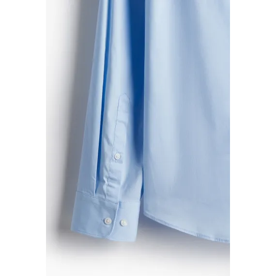 Рубашка Slim Fit стрейч H&M, Цвет: Синий, Размер: M, изображение 5