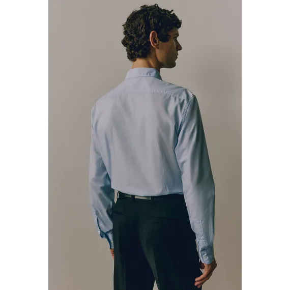 Рубашка Slim Fit Легкая Глажка H&M, Цвет: Голубой, Размер: XXL, изображение 2