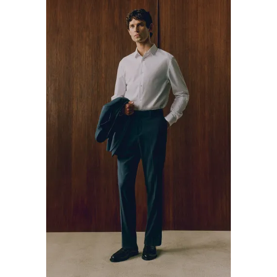Рубашка Slim Fit Легкая Глажка H&M, Цвет: Белый, Размер: S