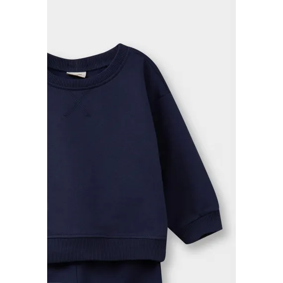 Комплект для мальчика Basic Düz Sweatshirt Eşofman Altı DeFacto, Цвет: Темно-синий, Размер: 12-18 мес., изображение 3