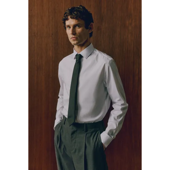 Рубашка Slim Fit стрейч H&M, Цвет: Белый, Размер: S, изображение 3