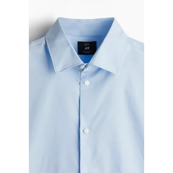 Рубашка Slim Fit стрейч H&M, Цвет: Синий, Размер: XS, изображение 6