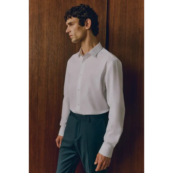 Рубашка Slim Fit Легкая Глажка H&M, Цвет: Белый, Размер: XS, изображение 2