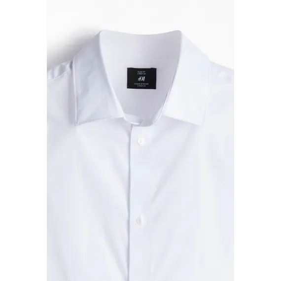 Рубашка Slim Fit стрейч H&M, Цвет: Белый, Размер: XS, изображение 6