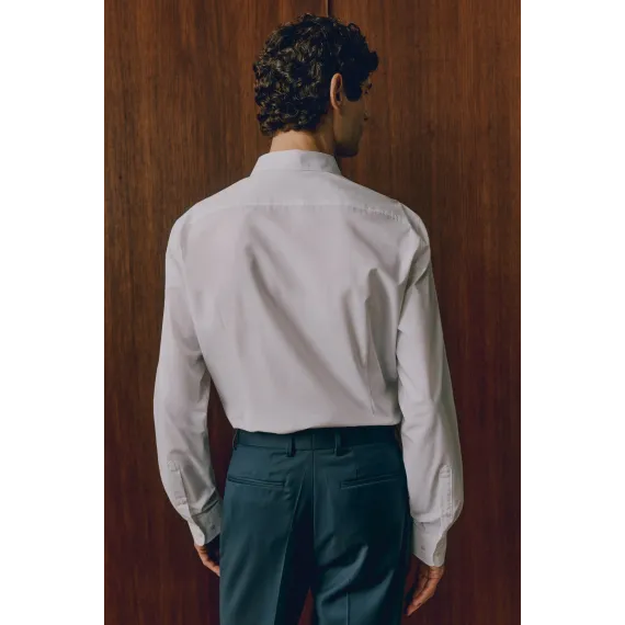 Рубашка Slim Fit Легкая Глажка H&M, Цвет: Белый, Размер: S, изображение 4