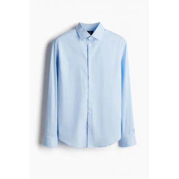 Рубашка Slim Fit стрейч H&M, Цвет: Синий, Размер: M, изображение 4