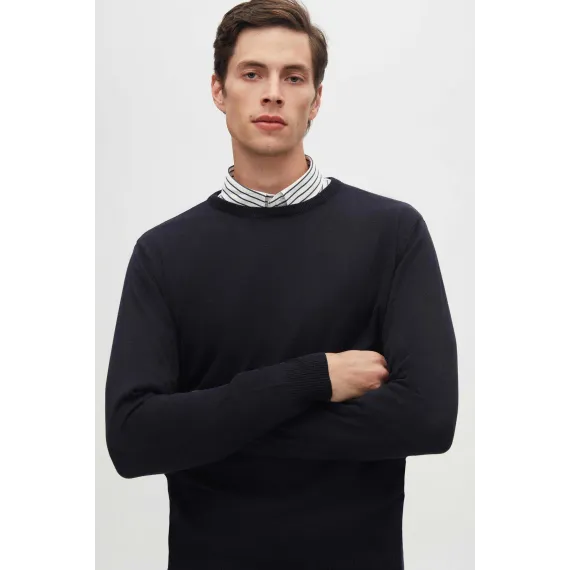 Свитер классического кроя D'S Damat, Цвет: Темно-синий, Размер: XL, изображение 2
