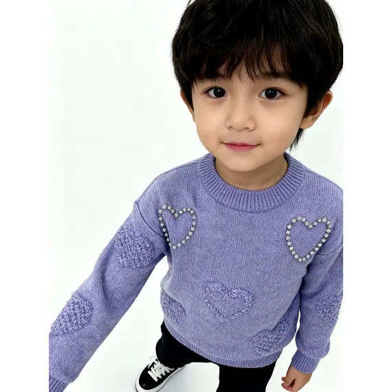 Свитер Shuangxtbaby, Цвет: Сиреневый, Размер: 12 лет, изображение 3