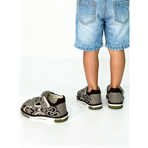 Детские босоножки Шаг вперёд, Цвет: Серый, Размер: 21, изображение 2