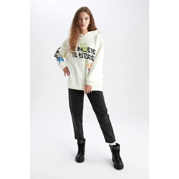 Свитшот DeFacto, Цвет: Экрю, Размер: L, изображение 2