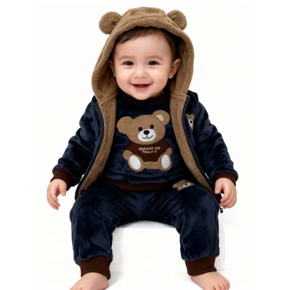 Костюм тройка Fashion happiness, Цвет: Темно-синий, Размер: 24-36 мес.