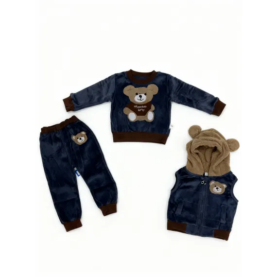 Костюм тройка Fashion happiness, Цвет: Темно-синий, Размер: 12-18 мес., изображение 2