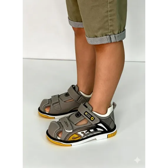 Детские босоножки Шаг вперёд, Цвет: Серый, Размер: 27