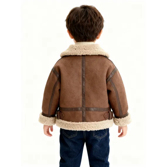 Дублёнка Ququbeibei, Reňk: Goňur, Ölçeg: 4-5 ýaş, 3 image