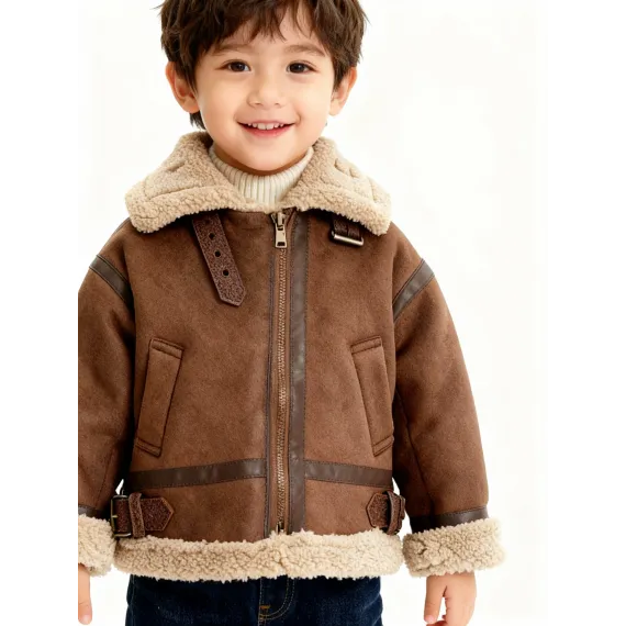 Дублёнка Ququbeibei, Reňk: Goňur, Ölçeg: 6-7 ýaş, 4 image