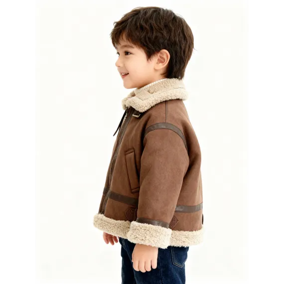 Дублёнка Ququbeibei, Reňk: Goňur, Ölçeg: 4-5 ýaş, 2 image