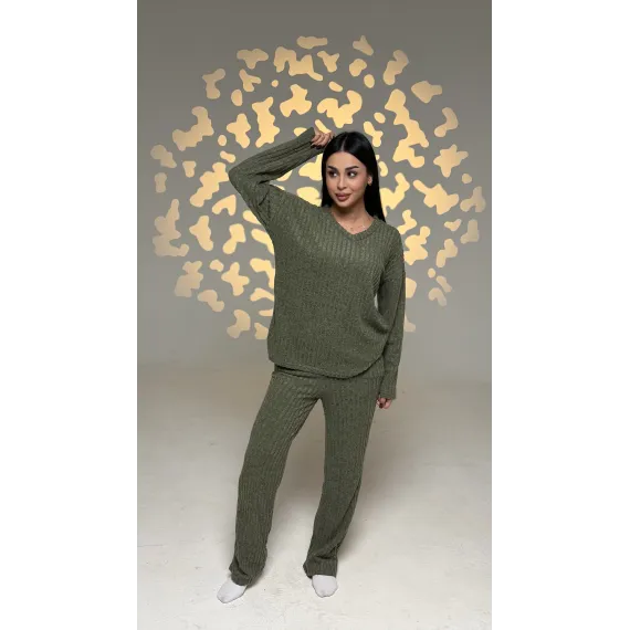 Женский стильный комплект SheVibe, Reňk: Haki, Ölçeg: XL