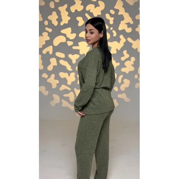 Женский стильный комплект SheVibe, Reňk: Haki, Ölçeg: L, 3 image