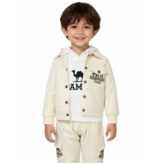 Костюм тройка KuerBaobei, Reňk: Bež, Ölçeg: 4-5 ýaş