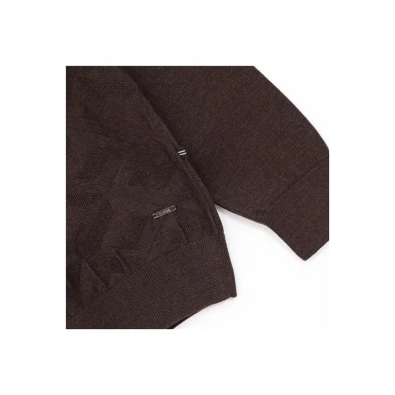 Свитер мужской с длинным рукавом и V-образным вырезом Dio Rise, Цвет: Коричневый, Размер: XL, изображение 2