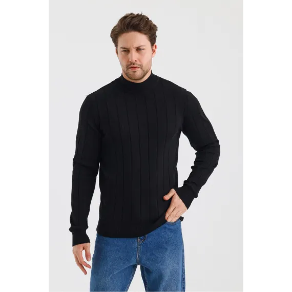 Свитер с полурыбацким воротником ALEXANDERGARDI, Цвет: Черный, Размер: M, изображение 2