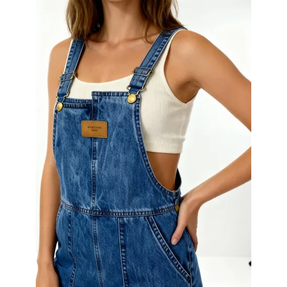 Джинсовый комбинезон FashionJeans, Reňk: Gök, Ölçeg: M, 2 image