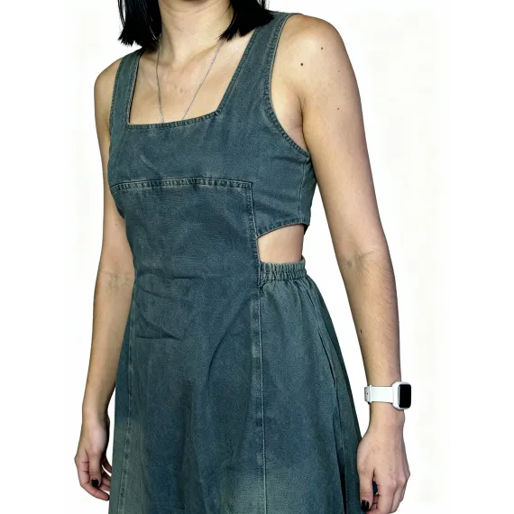 Джинсовый сарафан SHUILINGLONG, Цвет: Темно-синий, Размер: M, изображение 3