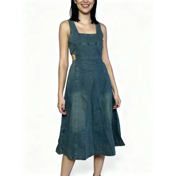 Джинсовый сарафан SHUILINGLONG, Цвет: Темно-синий, Размер: L