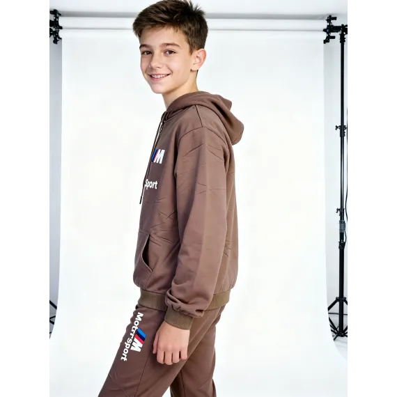 Спортивный костюм двойка Paopaotang, Reňk: Goňur, Ölçeg: 13 ýaş, 2 image