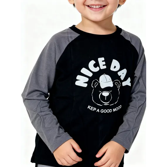 Детский лонгслив Right Euro, Reňk: Çal, Ölçeg: 7-8 ýaş, 4 image