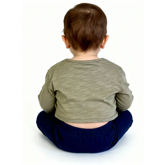 Детский лонгслив WEIJIAO, Reňk: Haki, Ölçeg: 9-12 aý, 3 image