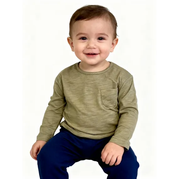 Детский лонгслив WEIJIAO, Reňk: Haki, Ölçeg: 5-6 ýaş