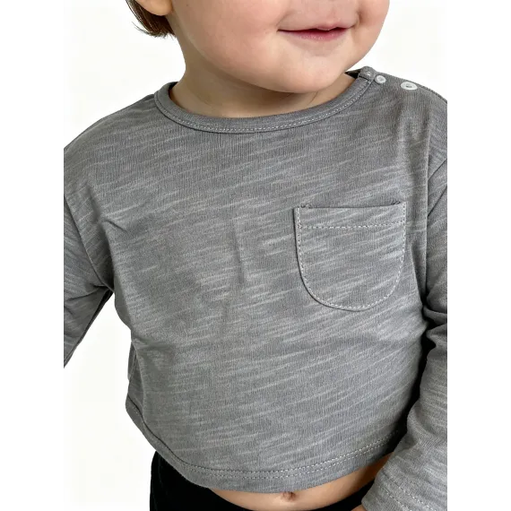 Детский лонгслив WEIJIAO, Reňk: Çal, Ölçeg: 5-6 ýaş, 3 image