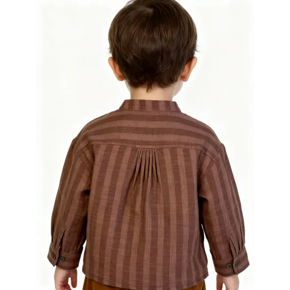 Детская рубашка Muziyouyou, Reňk: Goňur, Ölçeg: 7-8 ýaş, 3 image