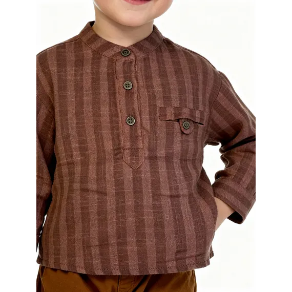 Детская рубашка Muziyouyou, Reňk: Goňur, Ölçeg: 9-12 aý, 4 image