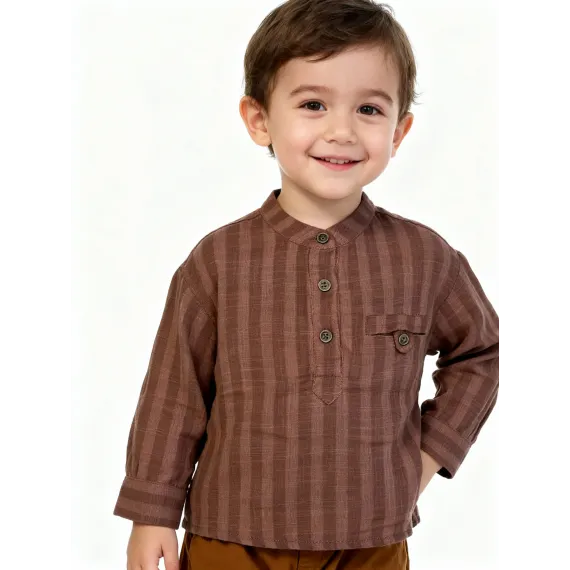 Детская рубашка Muziyouyou, Reňk: Goňur, Ölçeg: 3-4 ýaş