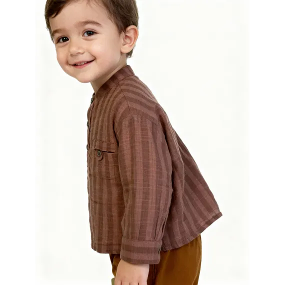 Детская рубашка Muziyouyou, Reňk: Goňur, Ölçeg: 9-12 aý, 2 image